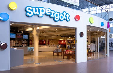 Entrén till Supergott butik i Töcksfors Handelspark
