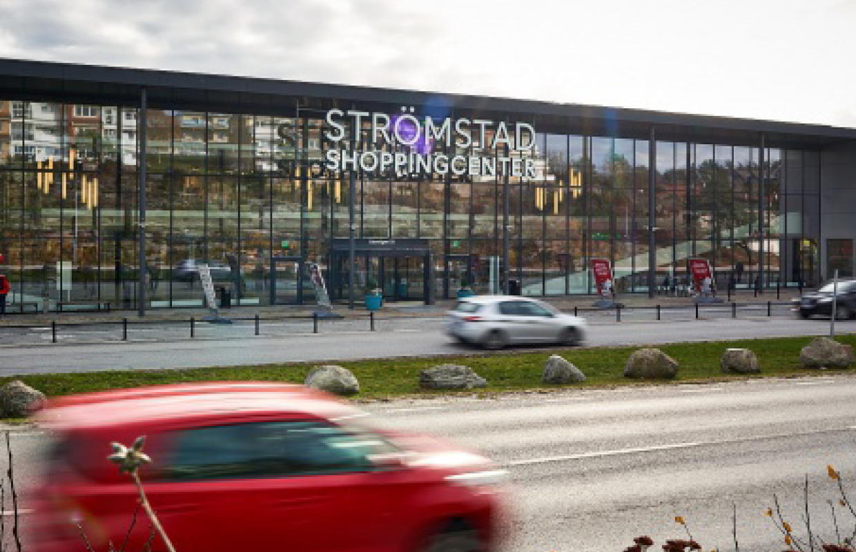 Fasaden på Strömstad Shopingcenter