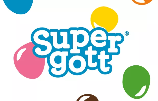 supergott logotyp och godis
